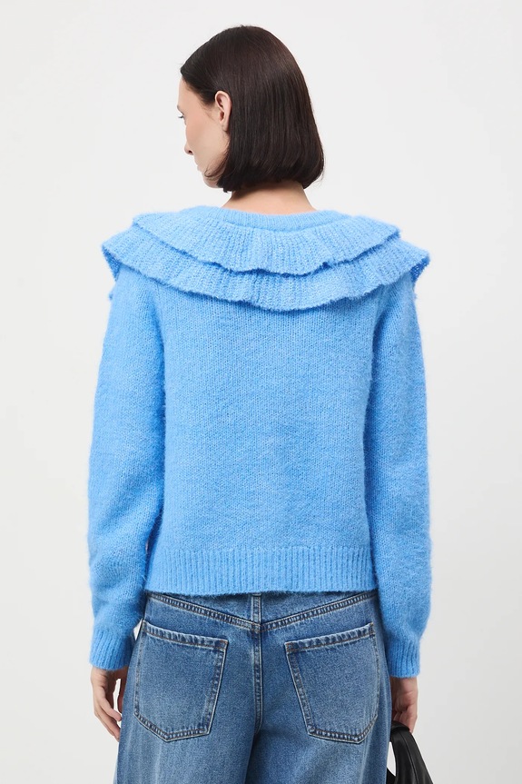 Odzież Kardigan damski z domieszką wełny RW25-SWD907 niebieski