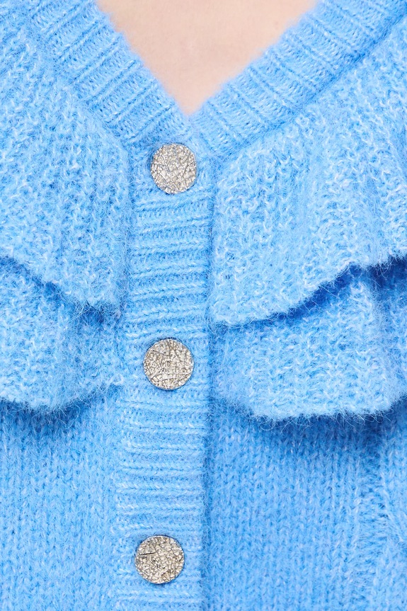 Kardigan damski z domieszką wełny RW25-SWD907 niebieski