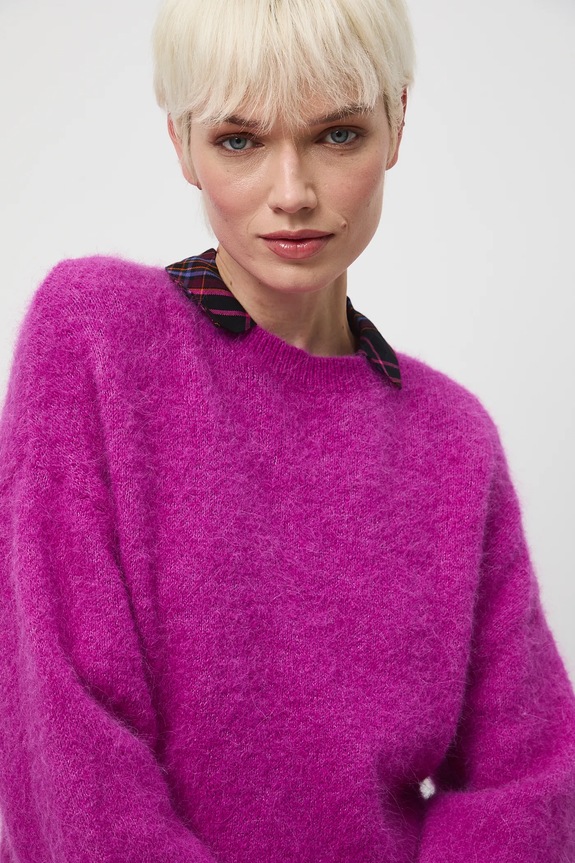 Pulover z volno alpake Medicine vijolična RW25-SWDA13