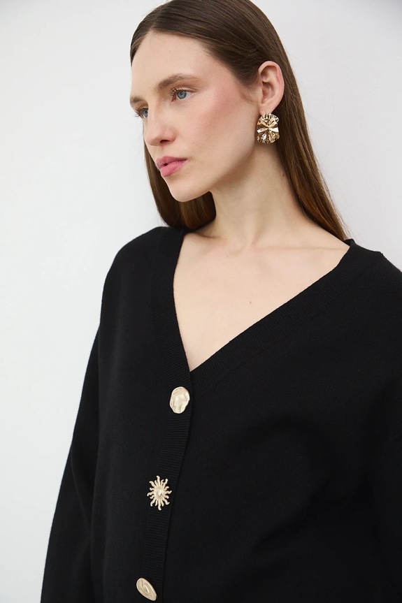 Kardigán s viskózou čierna RW25-SWDB08