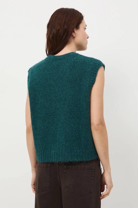 Odzież Kamizelka damska z wełną alpaki i wełną owczą RW25-SWDC01 turkusowy