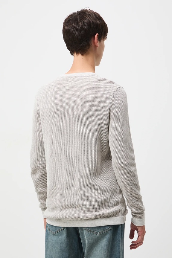 Oblečenie Bavlnený sveter melanžový s textúrou RW25-SWM053 béžová