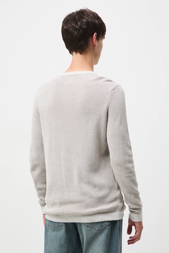 Oblečenie Bavlnený sveter melanžový s textúrou RW25-SWM053 béžová