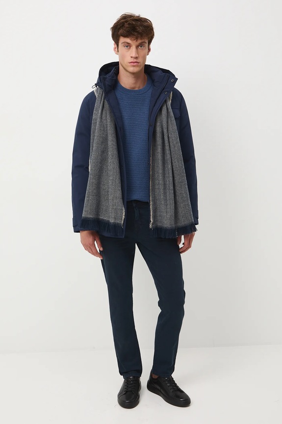 Sweter męski z fakturą RW25-SWM070 niebieski RW25