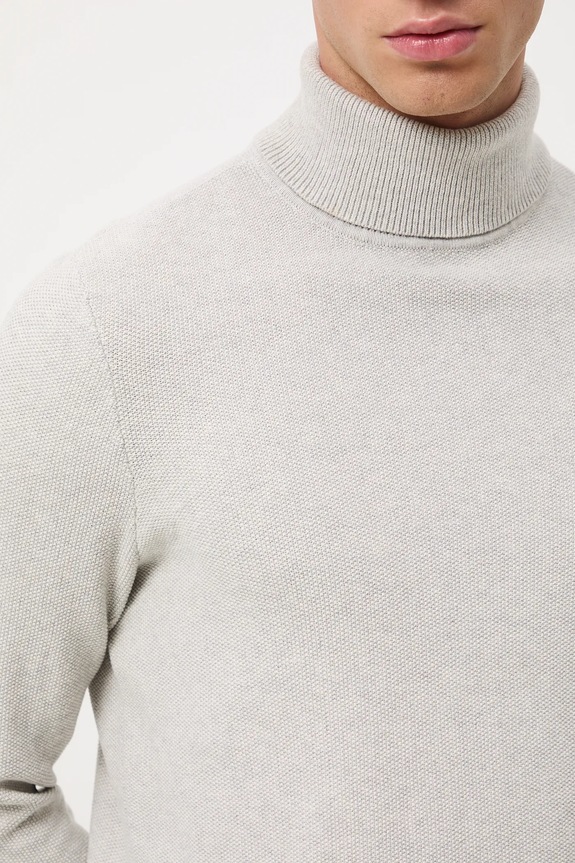 Sweter bawełniany męski melanżowy RW25-SWM072 szary