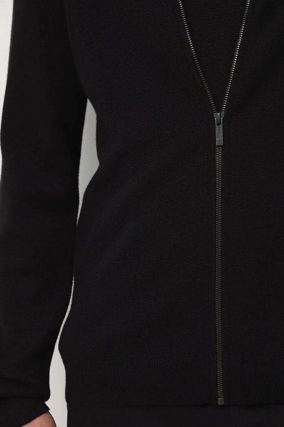 Kardigan męski gładki z wiskozą RW25-SWM508 czarny