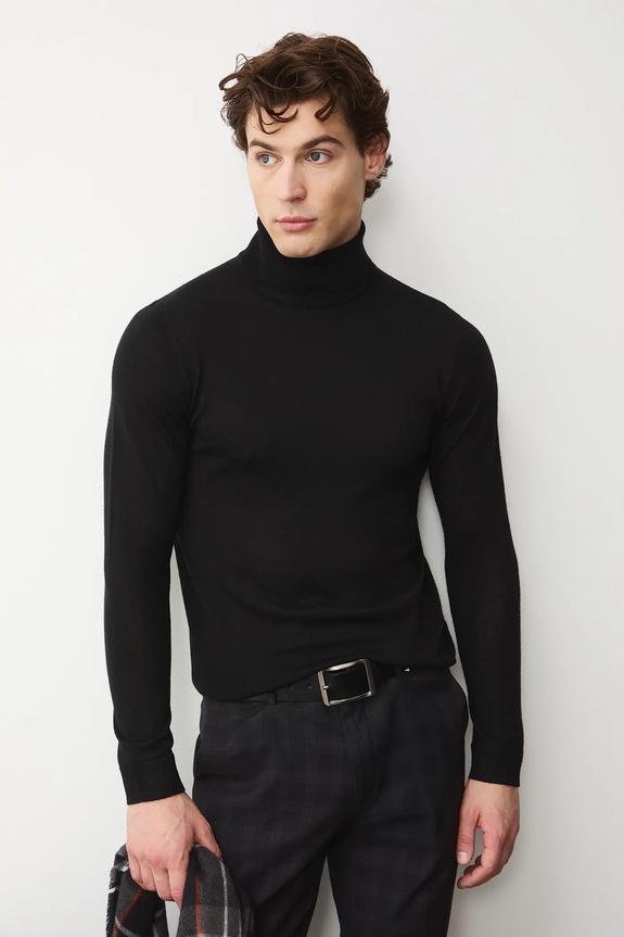 Medicine pulover din lână merino RW25-SWM700 negru RW25