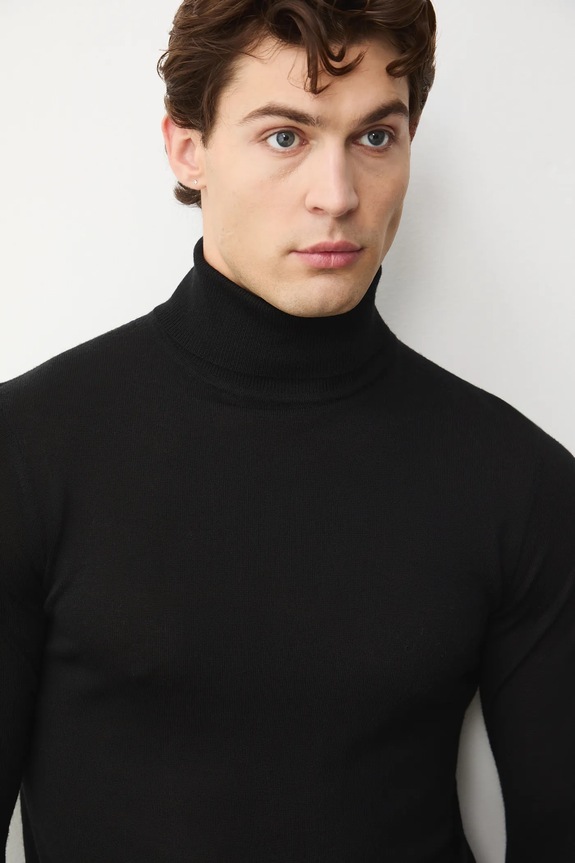 Medicine pulover din lână merino negru RW25-SWM700