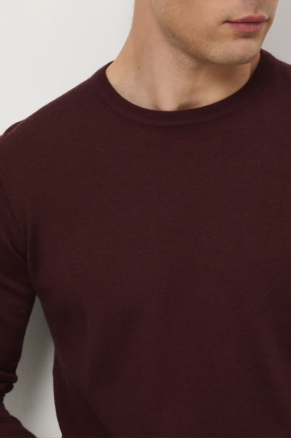 Sweter z wełny merino gładki RW25-SWM701