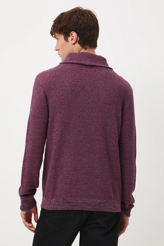 Odzież Sweter bawełniany męski melanżowy RW25-SWM713 bordowy