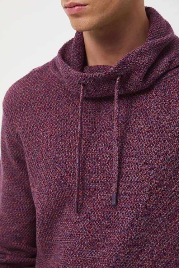 Sweter bawełniany męski melanżowy RW25-SWM713 bordowy