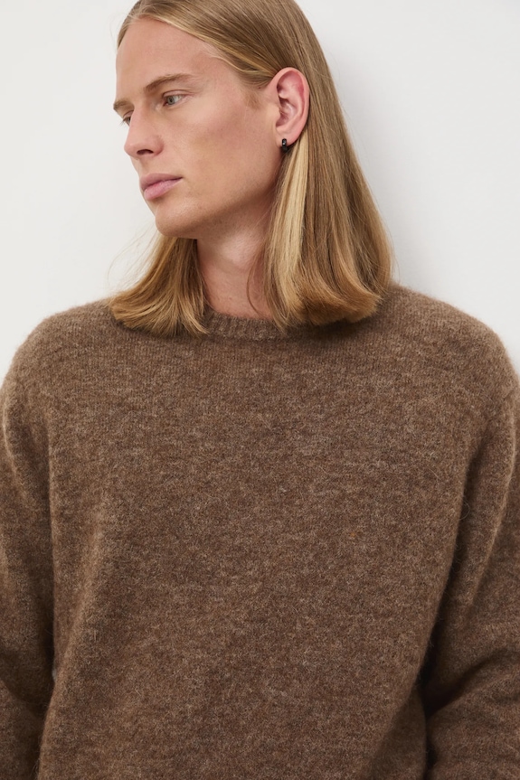 Sweter męski z wełną alpaki i wełną owczą RW25-SWM805