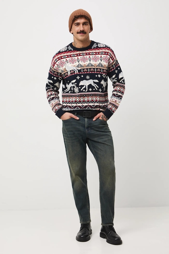 Sweter męski świąteczny wzorzysty RW25-SWMA50 multicolor RW25