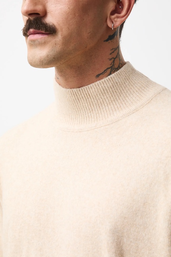 Sweter męski melanżowy RW25-SWMB03 beżowy