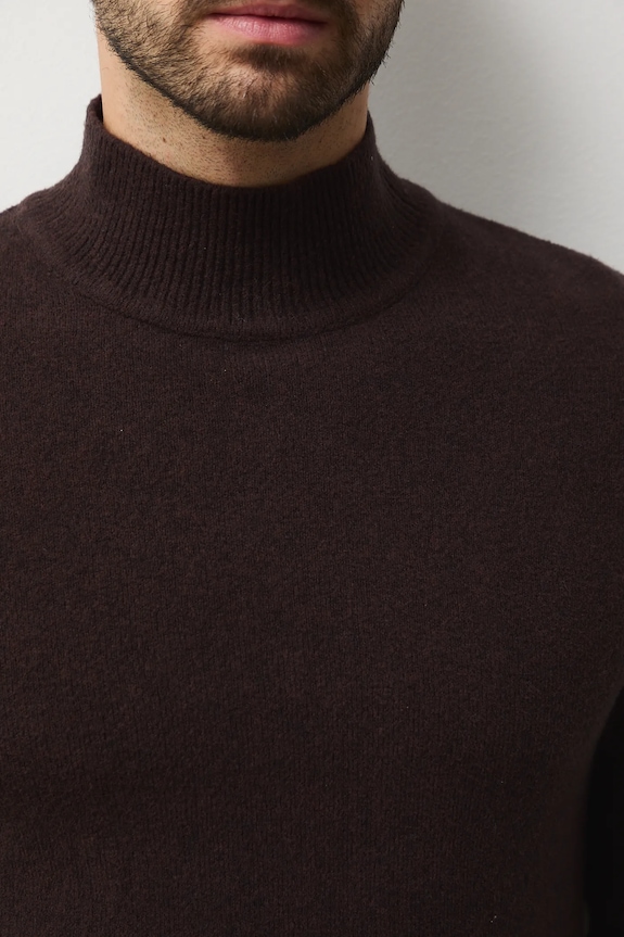 Sweter męski melanżowy RW25-SWMB03 brązowy