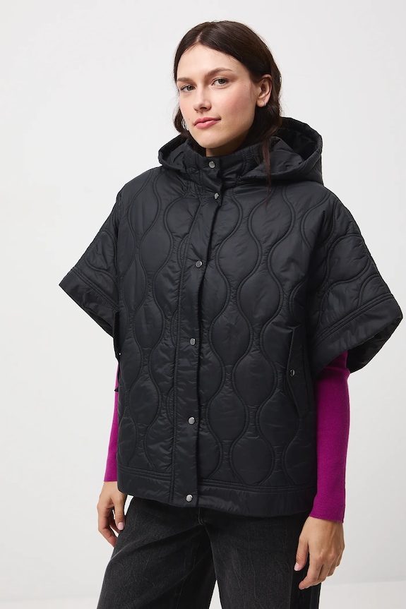 Poncho damskie pikowane RW25-SYD503 czarny RW25