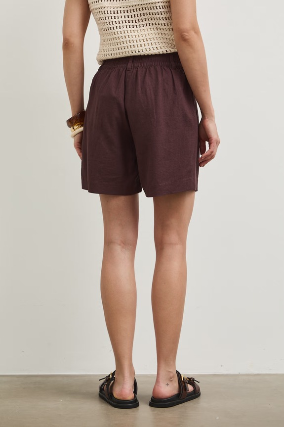 Odzież Szorty z lnem damskie RW25-SZD101 brązowy