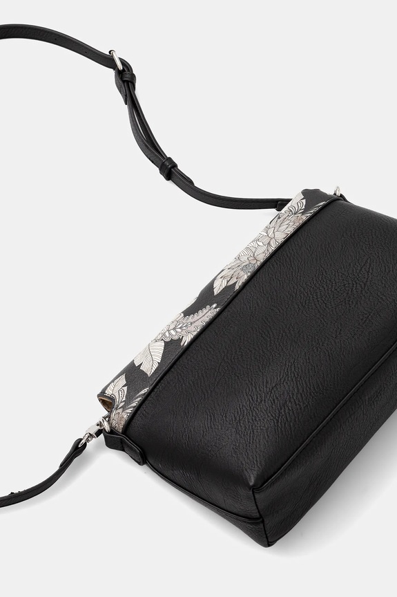 Kabelka dámská z ekologické kůže s potiskem černá RW25-TOD105