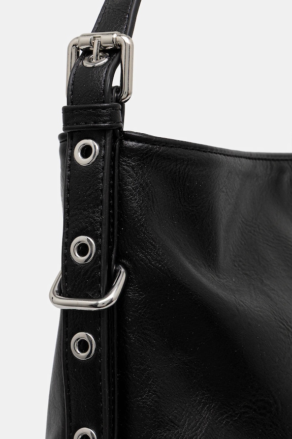 Torebka damska z imitacji skóry czarny RW25-TOD305