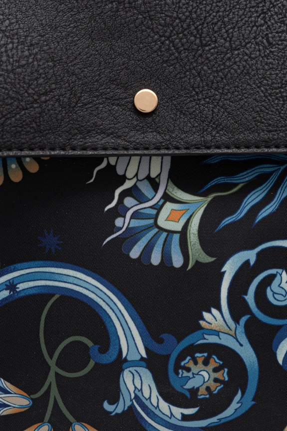 Torebka damska z funkcją plecaka wzorzysta czarny RW25-TOD309