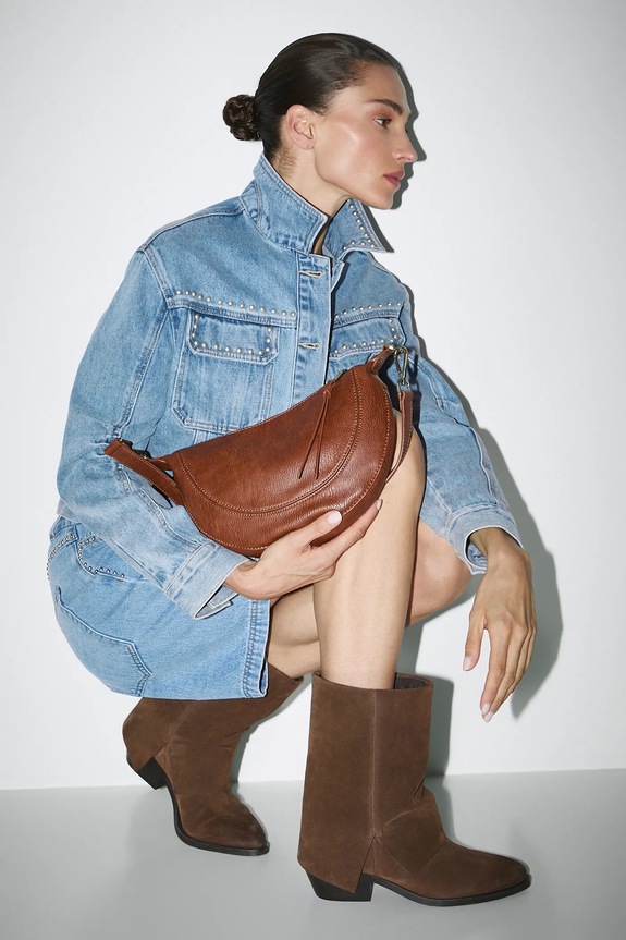 Kabelka dámska z ekologickej kože nezmestí A4 hnedá RW25-TOD406