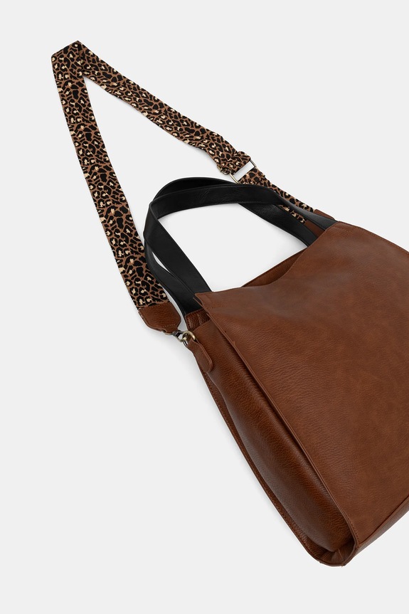 Kabelka dámska z ekologickej kože hnedá RW25-TOD408