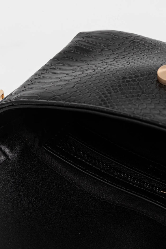 Torebka damska z imitacji skóry czarny RW25-TOD701