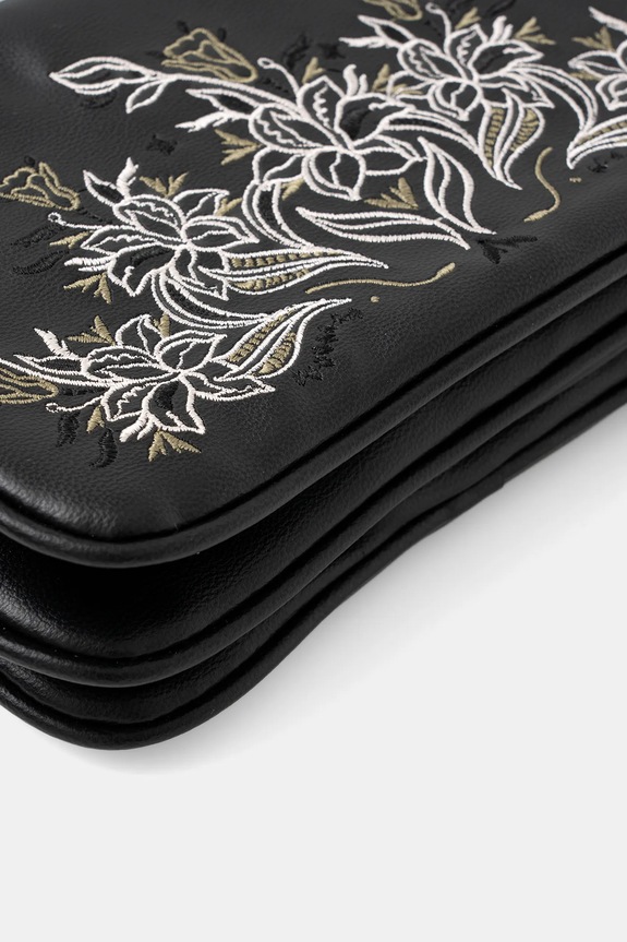 Torebka damska z ozdobnym haftem RW25-TODA10 czarny