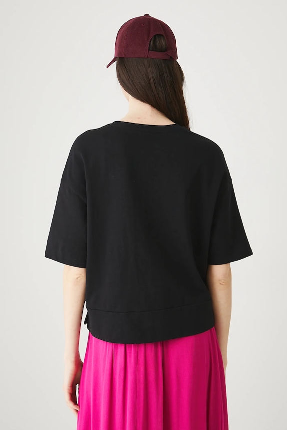 Odzież T-shirt bawełniany damski gładki RW25-TSD010 czarny