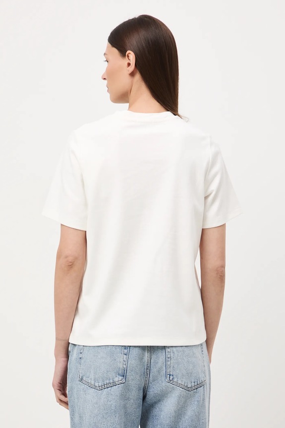 Odzież T-shirt bawełniany damski interlock gładki RW25-TSD041 beżowy