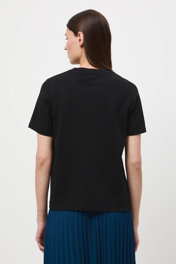 Oblečenie Bavlnené tričko dámske interlock hladký RW25-TSD041 čierna