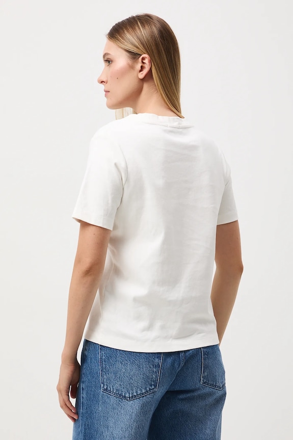Odzież T-shirt bawełniany damski interlock gładki RW25-TSD055 beżowy