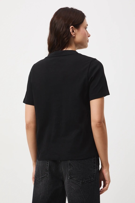 Odzież T-shirt bawełniany damski interlock gładki RW25-TSD055 czarny