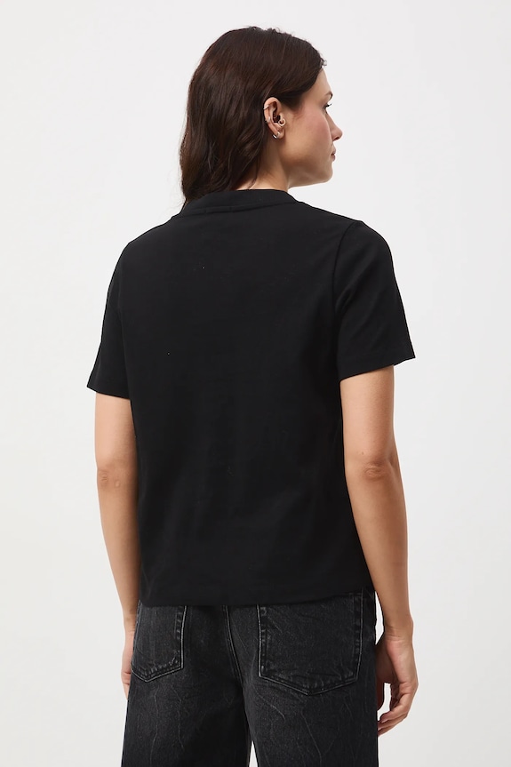 Odzież T-shirt bawełniany damski interlock gładki RW25-TSD055 czarny