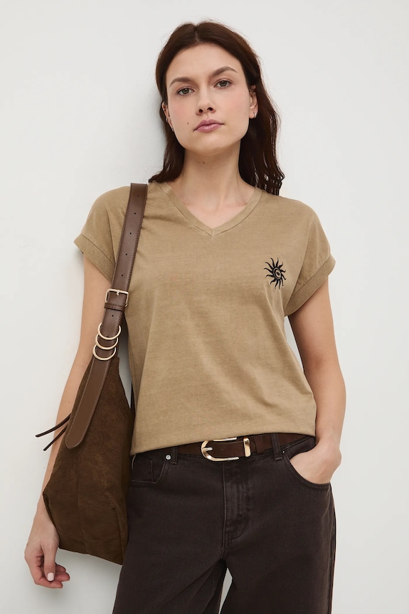 Medicine t-shirt bawełniany RW25-TSD100 beżowy RS26