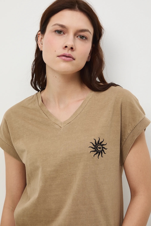 Medicine t-shirt bawełniany beżowy RW25-TSD100