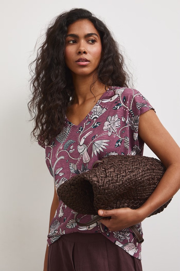 Medicine tricou din bumbac cu modele burgundia RW25.TSD101