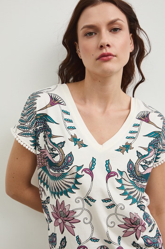 Medicine t-shirt bawełniany beżowy RW25-TSD103