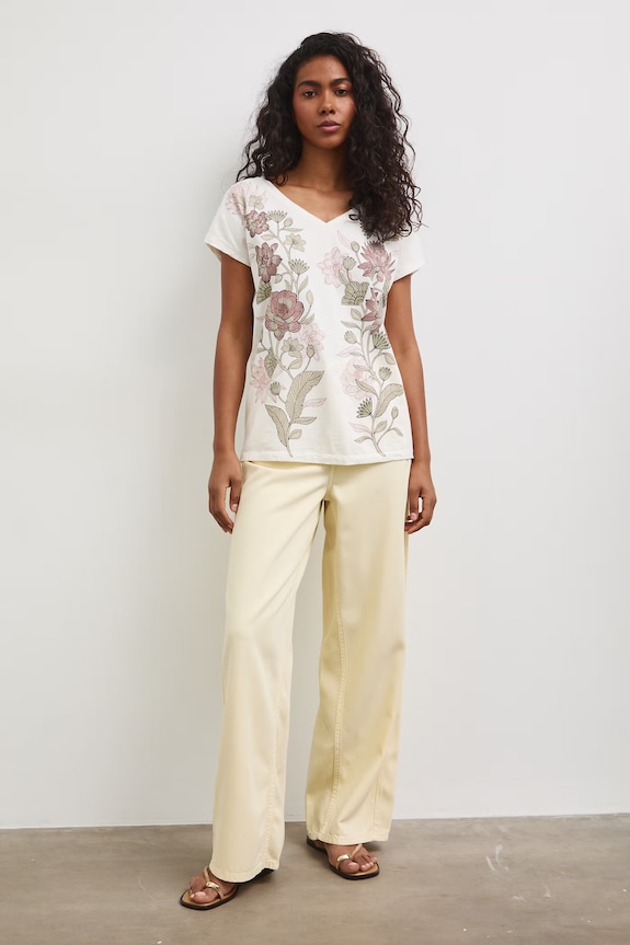 Medicine t-shirt bawełniany nadruk beżowy RW25-TSD104