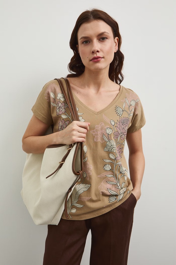 Medicine t-shirt bawełniany RW25-TSD104 beżowy RS26