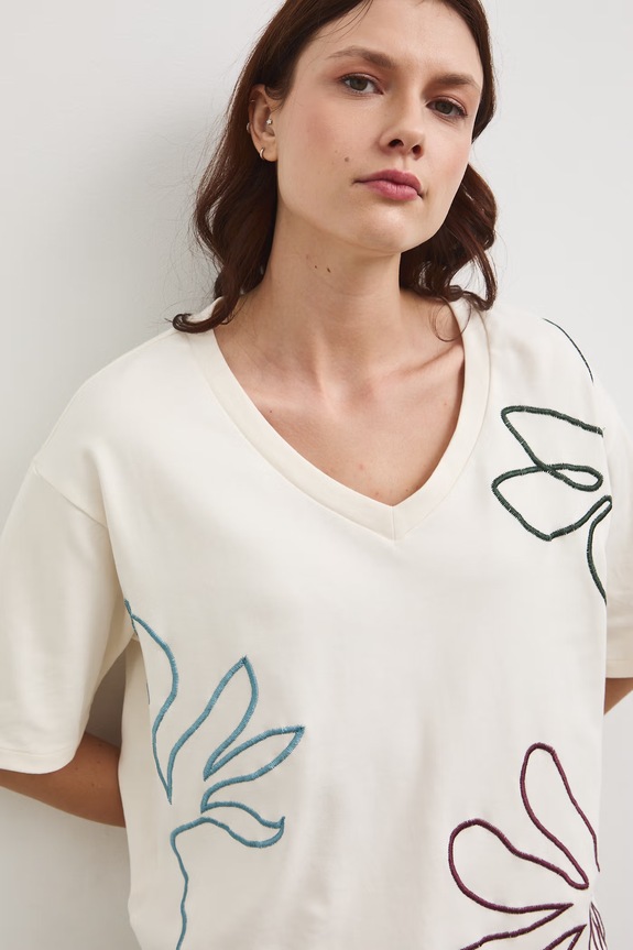 Medicine t-shirt bawełniany beżowy RW25-TSD107