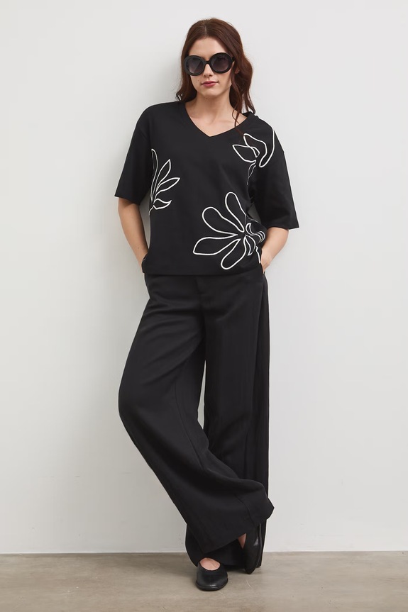 Medicine t-shirt bawełniany szpic czarny RW25-TSD107