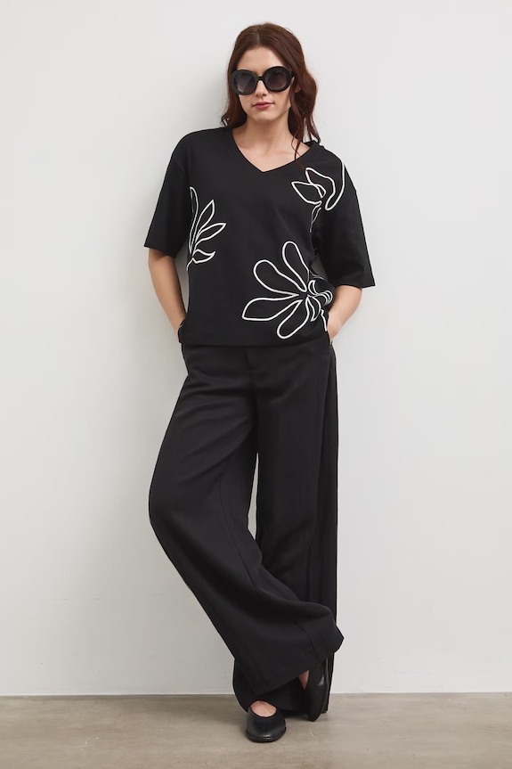 Medicine t-shirt bawełniany szpic czarny RW25-TSD107
