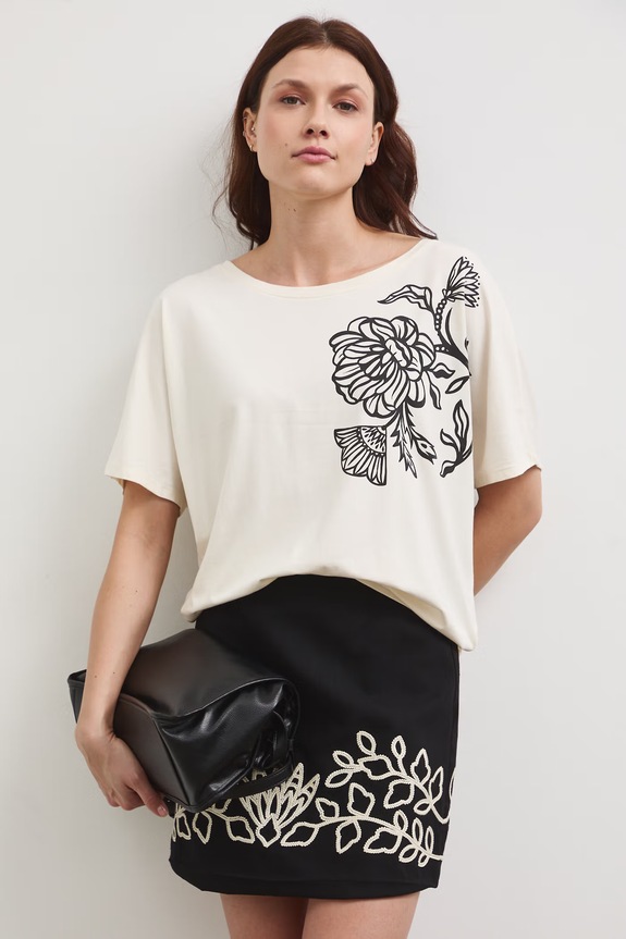 Medicine t-shirt z elastanem beżowy RW25-TSD108