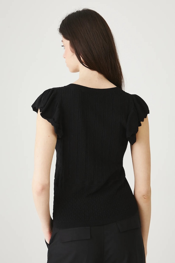 Odzież T-shirt damski ażurowy RW25-TSD111 czarny
