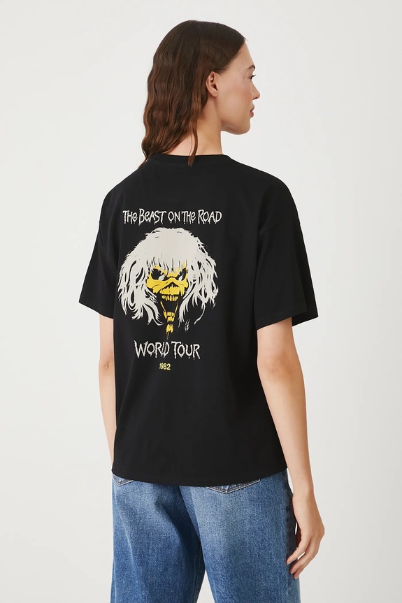 T-shirt bawełniany damski Iron Maiden RW25.TSD171 czarny RW25