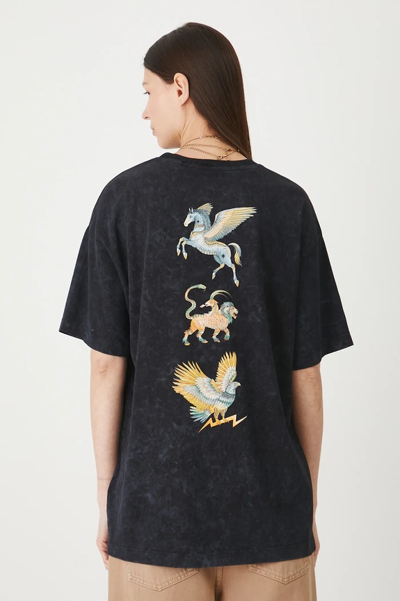 T-shirt bawełniany damski z kolekcji Lands of Legends – Olimp szary RW25-TSD251