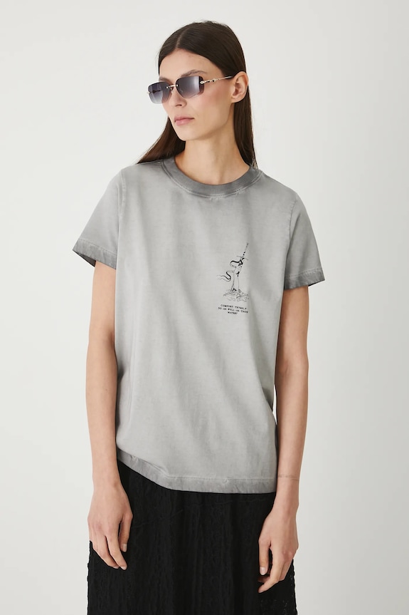 T-shirt bawełniany damski z kolekcji Lands of Legends – Avalon szary RW25-TSD255