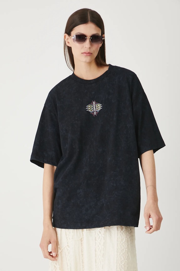 T-shirt bawełniany damski z kolekcji Lands of Legends – Shangri-La szary RW25-TSD256