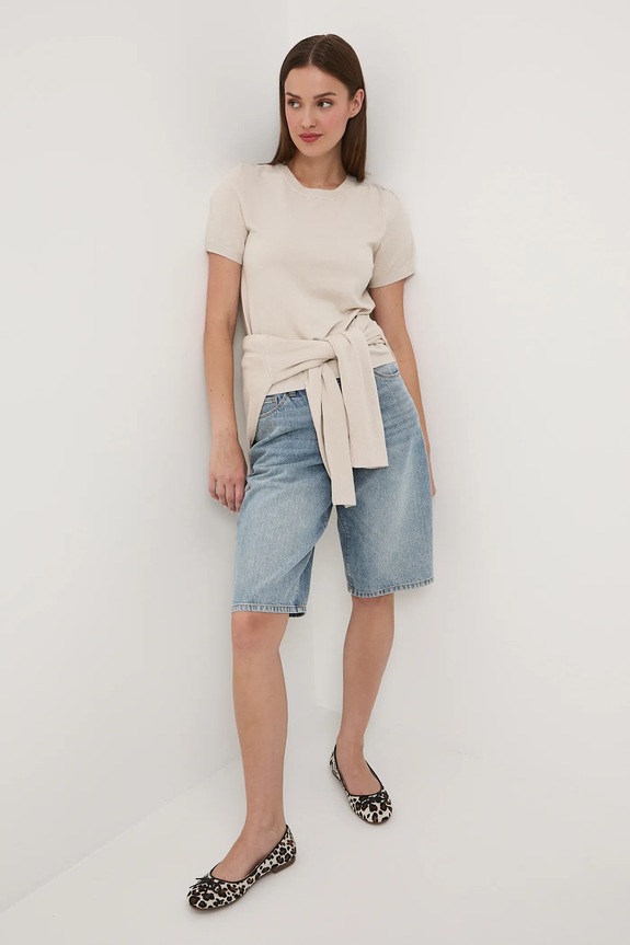 Majica kratkih rukava Medicine bez uzorka bež RW25-TSD304